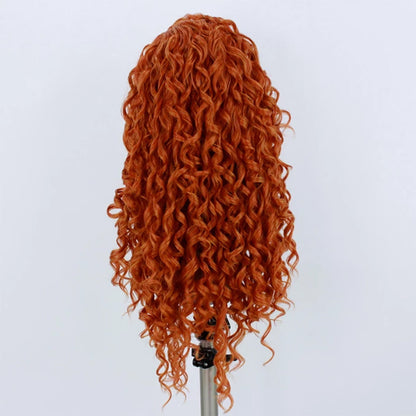 European And American Wig Female Hand Woven Front Lace Chemical Fiber Long Curly Hair Wig Cover