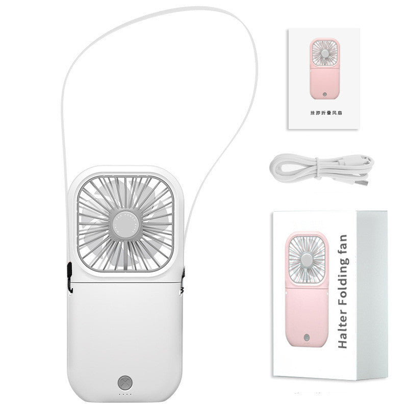 Hands-free Neck-Fan Band Hands-Free Hanging USB Rechargeable Dual Cooling Fan Mini Air Cooler Summer Portable Foldable Fan