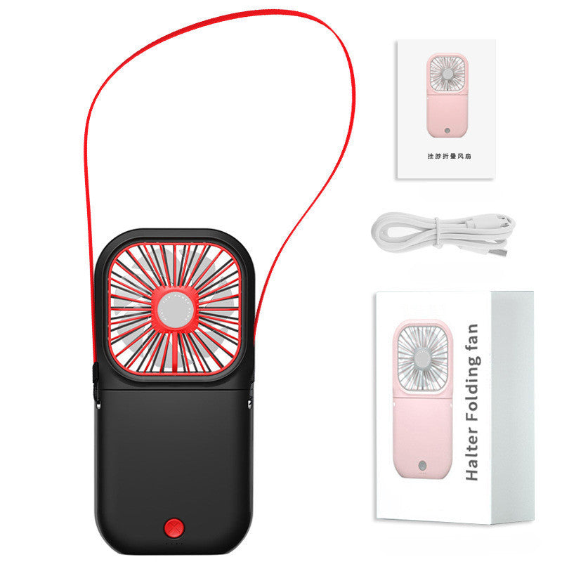 Hands-free Neck-Fan Band Hands-Free Hanging USB Rechargeable Dual Cooling Fan Mini Air Cooler Summer Portable Foldable Fan