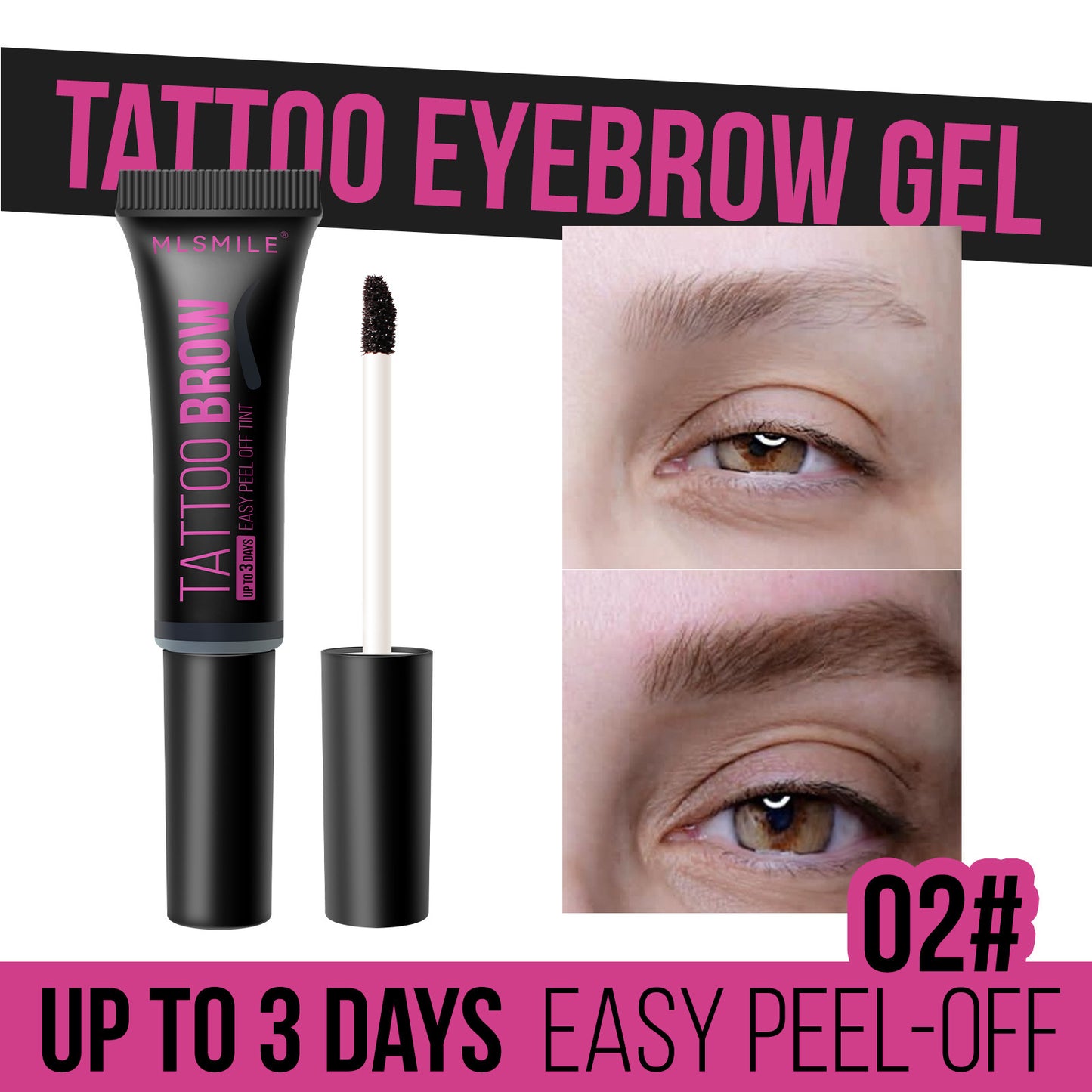 Tear And Pull Eyebrow Gel Long Lasting Non Smudge Waterproof Dyed