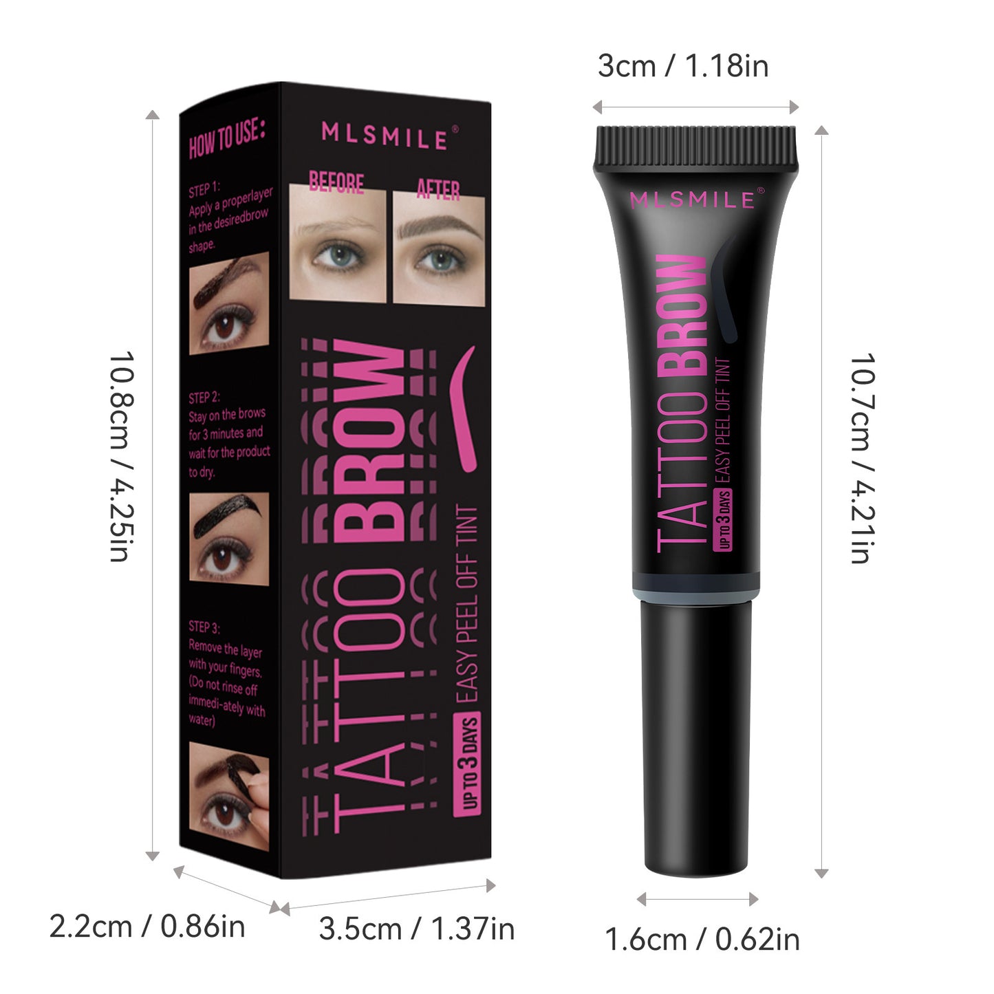 Tear And Pull Eyebrow Gel Long Lasting Non Smudge Waterproof Dyed