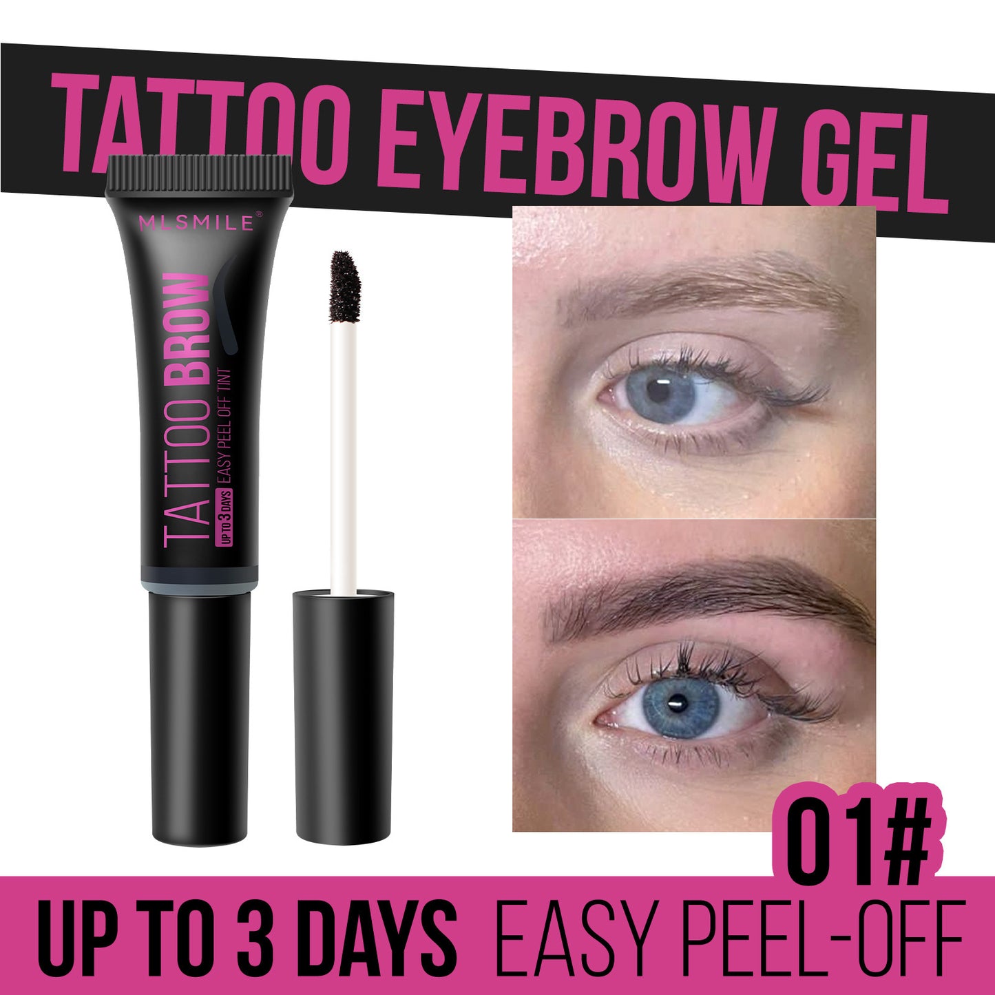 Tear And Pull Eyebrow Gel Long Lasting Non Smudge Waterproof Dyed