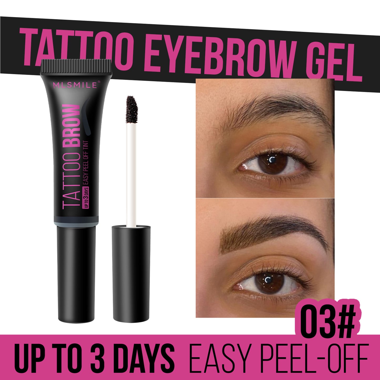 Tear And Pull Eyebrow Gel Long Lasting Non Smudge Waterproof Dyed